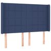 vidaXL LED Kopfteil Blau 147x16x118/128 cm Stoff