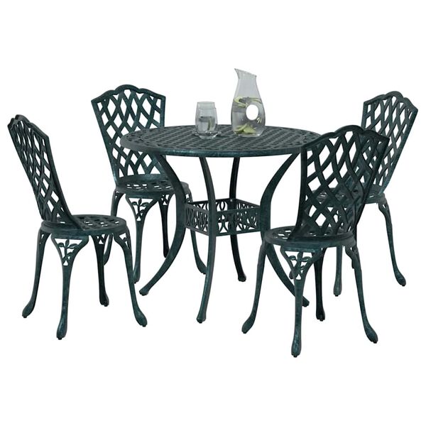 vidaXL Garten Essgruppe 5 pcs Gr&uuml;n Aluminium