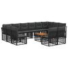 vidaXL Outdoor-Sofagarnitur 13 pcs Schwarz und Dunkelgrau Polyester