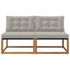 vidaXL 2 St&uuml;ck Outdoor Mittelsofa Massivholz Akazie Natur