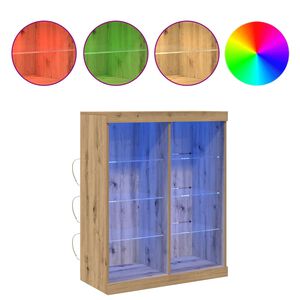 vidaXL LED-Sideboard Artisan-Eiche 81 x 37 x 100 cm Holzwerkstoff