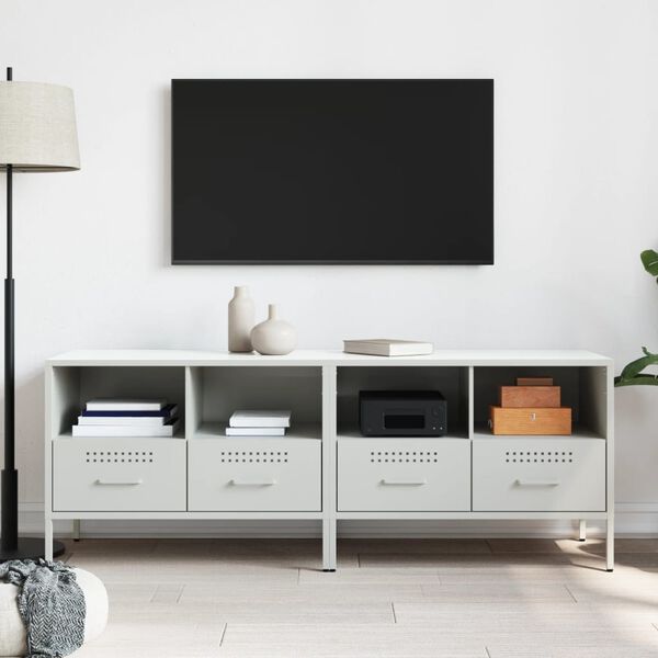 vidaXL TV-Schr&auml;nke 2 Stk. Wei&szlig; 68x39x50,5 cm Stahl