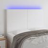 vidaXL LED Kopfteil Wei&szlig; 144x5x118/128 cm Kunstleder