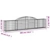 vidaXL Gabionen mit Hochbogen 6 Stk. 300x30x60/80 cm Verzinktes Eisen