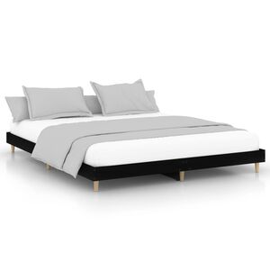 vidaXL Bettgestell ohne Matratze Schwarz 180x200 cm Holzwerkstoff