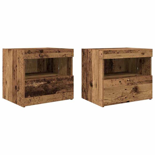 vidaXL Nachttisch 2 pcs Altholz 50 x 40 x 45 cm Holzwerkstoff