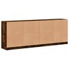 vidaXL B&uuml;cherschrank mit T&uuml;ren R&auml;uchereiche 204x37x75 cm Holzwerkstoff