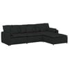 vidaXL Modulares Sofa mit Fu&szlig;hocker und Kissen Schwarz