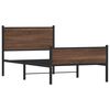 vidaXL Metallbett ohne Matratze Eichen-Optik 107x203 cm