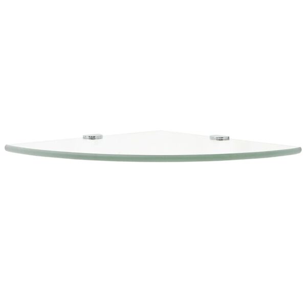 vidaXL Eckablage mit Verchromten Halterungen Glas Transparent 25x25 cm