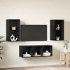 vidaXL TV-Schrankset 3 pcs Schwarz Eichen-Optik Holzwerkstoff