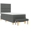 vidaXL Boxspringbett mit Matratze Dunkelgrau 100 x 200 cm Stoff
