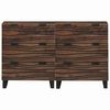 vidaXL Sideboard Set 2 pcs Walnuss 60 x 33,5 x 75 cm Massivholz Mango