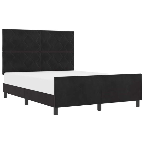 vidaXL Boxspringbett mit Kopfteil Schwarz 140 x 200 cm Samt