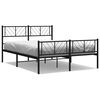 vidaXL Bettgestell mit Kopf- und Fu&szlig;teil Metall Schwarz 120x190 cm