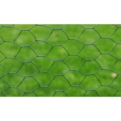 vidaXL Drahtzaun mit PVC-Beschichtung 25x1 m Grün