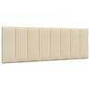 vidaXL Bett mit Matratze "Hanko" Creme 140x190 cm Stoff