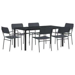 vidaXL Gartenm&ouml;bel Set 7 stk. Anthrazit Stahl
