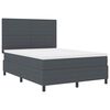 vidaXL LED Boxspringbett Dunkelgrau und Wei&szlig; 140 x 190 cm Cordstoff