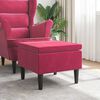 vidaXL Hocker mit Holzbeinen Weinrot Samt