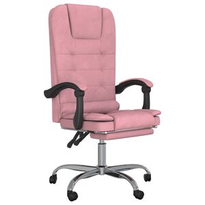 vidaXL B&uuml;rostuhl mit Massagefunktion Rosa Samt
