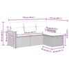 vidaXL 4-tlg. Garten-Sofagarnitur mit Kissen Beige Poly Rattan