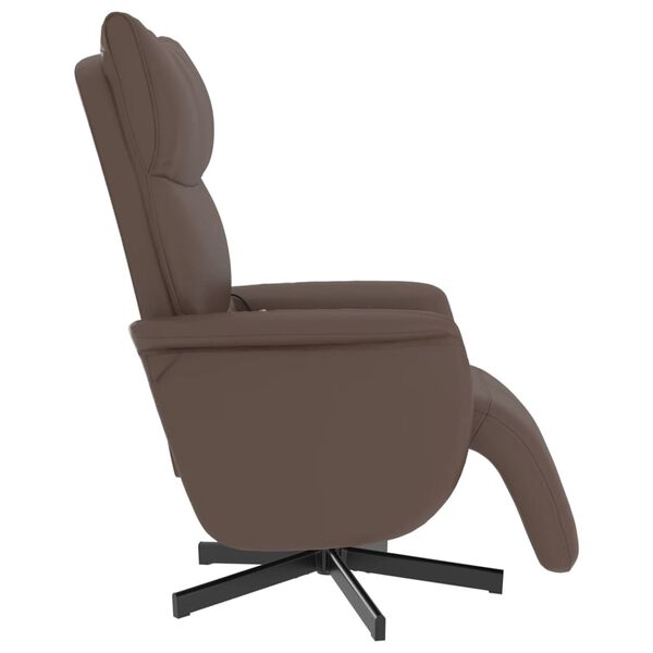 vidaXL Massagesessel mit Fu&szlig;teil Braun Kunstleder