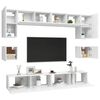 vidaXL 8-tlg. TV-Schrank-Set Wei&szlig; Holzwerkstoff