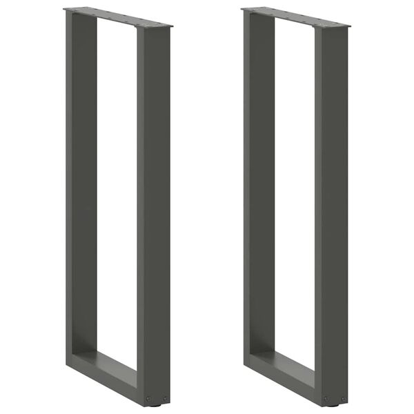vidaXL Bartischbeine U-Form 2 Stk. Anthrazit 40x(100-101) cm Stahl