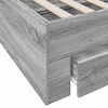 vidaXL Bettgestell mit Schubladen Grau Sonoma 150x200 cm Holzwerkstoff