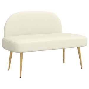 vidaXL Gepolsterte Bank mit R&uuml;ckenlehne Creme 110 x 60 x 76 cm