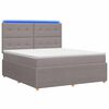 vidaXL LED Boxspringbett mit Matratze Taupe 140 x 200 cm Stoff