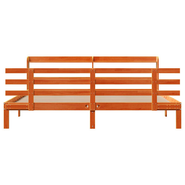 vidaXL Bettgestell mit Kopfteil ohne Matratze Wachsbraun 180x200 cm