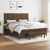 vidaXL Boxspringbett mit Matratze Dunkelbraun 180x200 cm Stoff