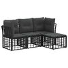 vidaXL Outdoor-Sofagarnitur Schwarz Polyester