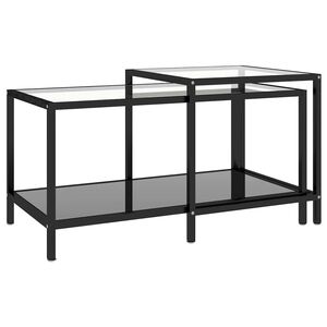 vidaXL Beistelltische 2 Stk. Hartglas Schwarz