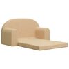 vidaXL 2-Sitzer Kindersofa mit Schlaffunktion Creme Weicher Pl&uuml;sch