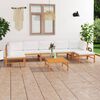 vidaXL 8-tlg. Garten-Lounge-Set mit Creme Kissen Massivholz Teak