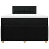 vidaXL Boxspringbett mit Matratze Schwarz 120x200 cm Stoff