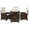 vidaXL Garten Essgruppe mit Kissen 5 pcs Braun Poly-Rattan