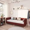 vidaXL Tagesbett mit Matratze USB Weinrot Stoff 90x200 cm