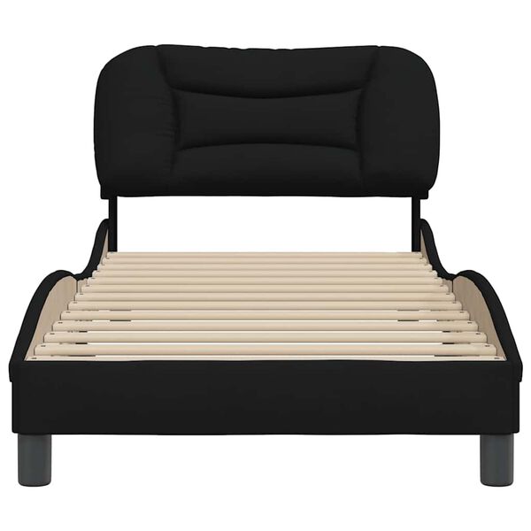 vidaXL Bettgestell ohne Matratze "Hvar" Schwarz 90x190 cm Stoff