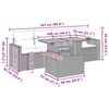 vidaXL 5-tlg. Garten-Sofagarnitur mit Kissen Grau Poly Rattan
