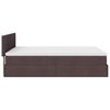 vidaXL Ottoman-Bett mit Matratze & LEDs Dunkelbraun 140x200 cm Stoff