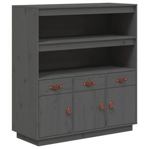 vidaXL Highboard Grau 100x40x108,5 cm Massivholz Kiefer