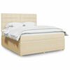 vidaXL Boxspringbett mit Matratze Creme 180x200 cm Stoff