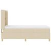 vidaXL Boxspringbett mit Matratze mit Kopfteil Creme 90 x 200 cm Stoff