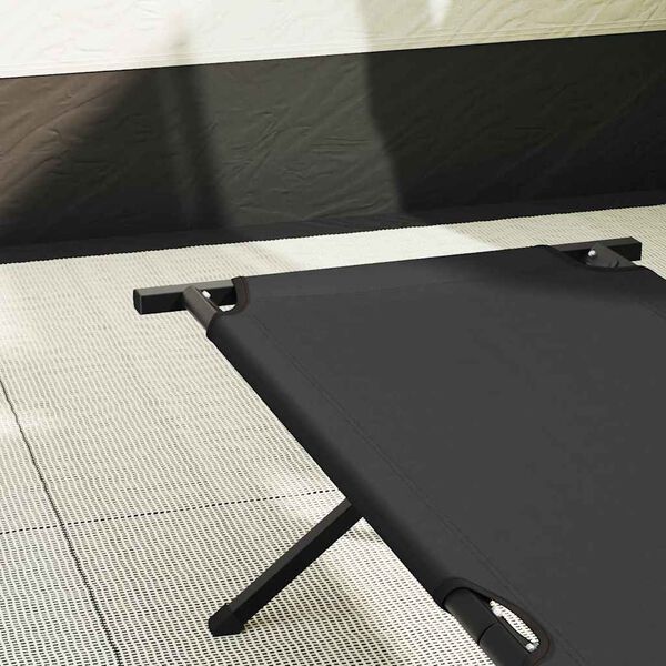 vidaXL Klapp Schlafbett f&uuml;rs Camping 2 pcs Schwarz 210 x 80 x 46 cm