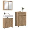 vidaXL Badezimmerm&ouml;bel-Set mit Regal 3 pcs Artisan-Eiche Holzwerkstoff