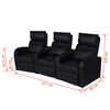 vidaXL Relaxsessel 3-Sitzer mit LED Kunstleder Schwarz